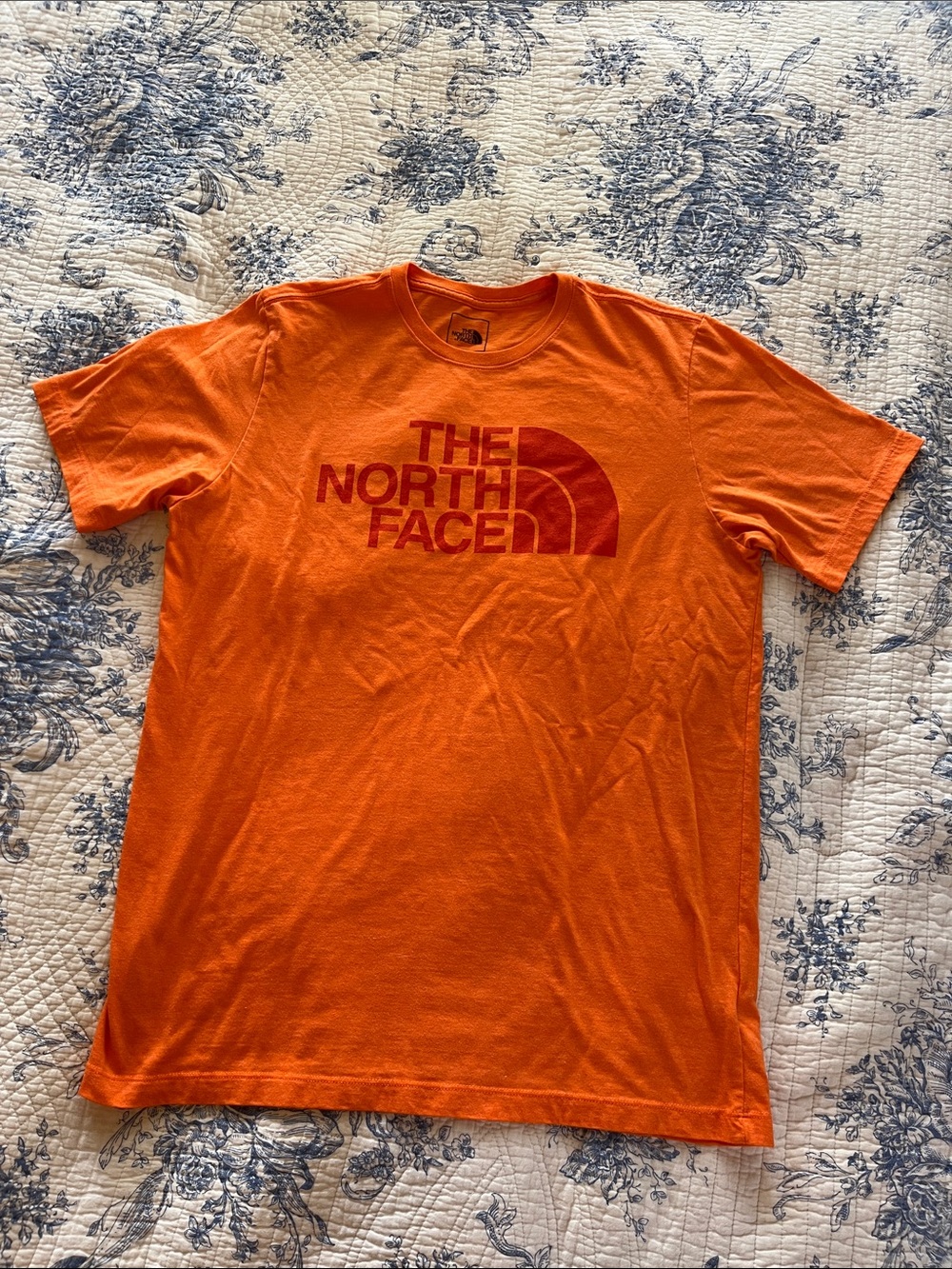 The North Face Men’s Bright Orange Tee with Red Logo
